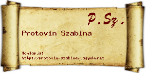 Protovin Szabina névjegykártya